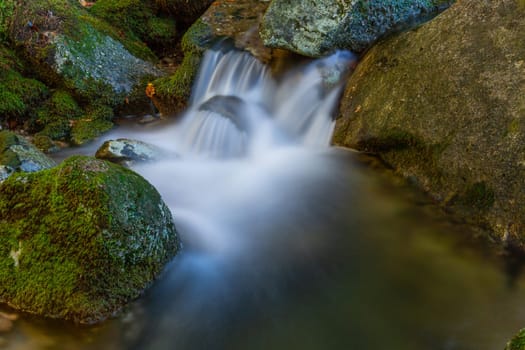 River waterfall in the portuguese national park of Geres, in the north of the country