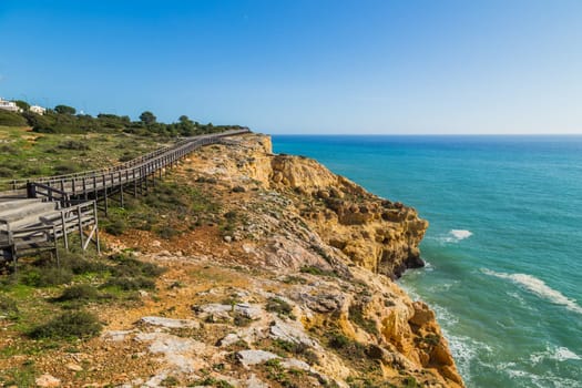 Coastal cliffs of Algarve, Lagoa, Portugal