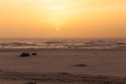 Beach in Senegal Africa at sunset