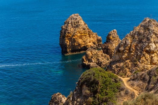 Cliffs of Ponta da Piedade, in Lagos. Algarve, Portugal