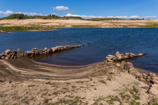 Artificial lake created by the Barragem do Alto Rabagao or Pisoes Dam, Montalegre, Portugal