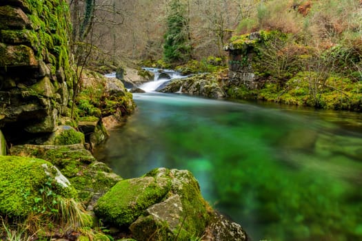 long exposure at the portuguese national park of Geres. Montalegre, Portugal