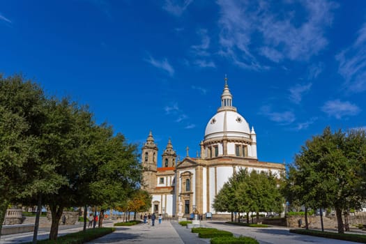 Braga, Portugal - November 1, 2022: Sanctuary of Our Lady of Sameiro is a Marian sanctuary located in Braga, Portugal.