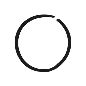 Hand painted black circle made with pencil