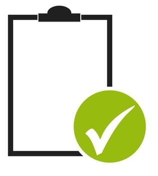 Empty Clipboard icon with green tick