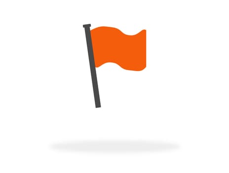 Flag icon with orange color - Start or Finish
