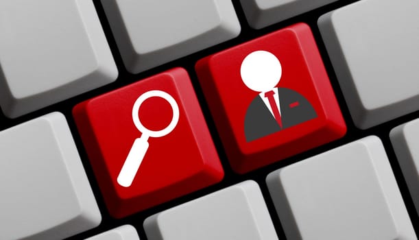 Search Job or Employees online 3D illustration