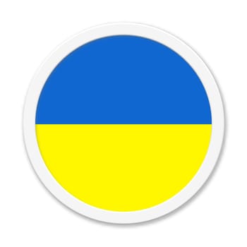 Round Button Ukraine - Icon blue yellow