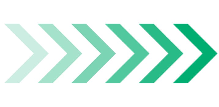 Arrow Banner with gradient green arrows showing direction
