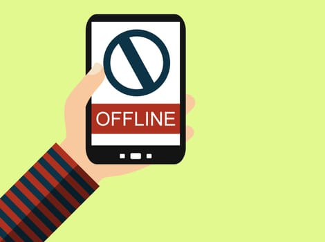 Flat Design Banner: Offline, no Internet connection
