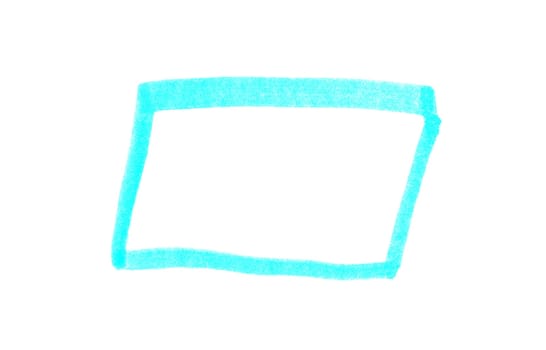 Hand drawn rectangle with blue color