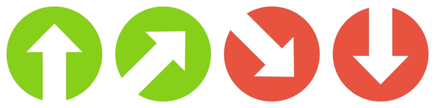 4 Buttons with arrow green and red showing up and down