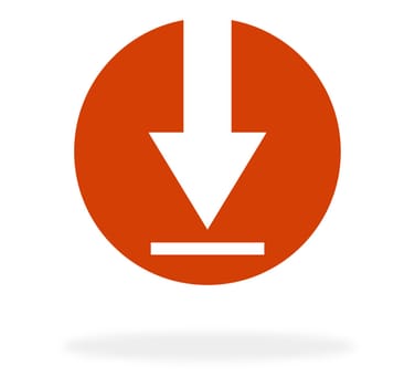 Red download Button with arrow