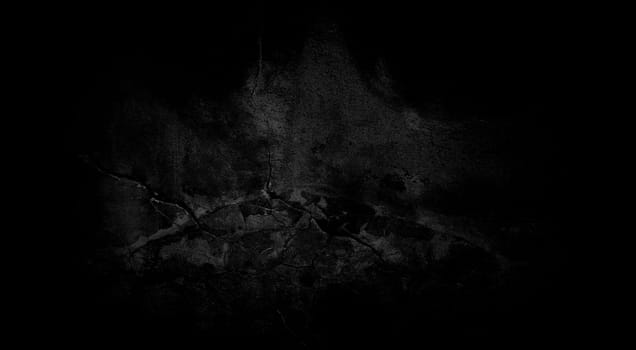 Very dark broken black wall with scratches