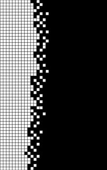 Dots grid or frame with white squares on black
