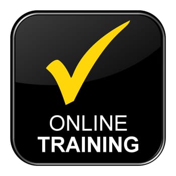 Online Training - Black Button with orange tick