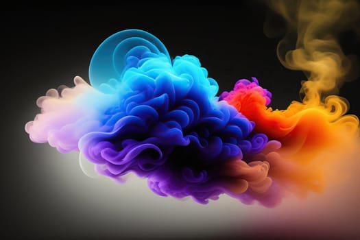 Abstract colorful ink and smoke waves