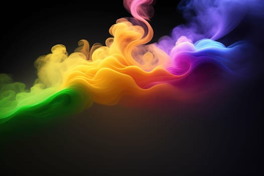 Abstract colorful ink and smoke waves