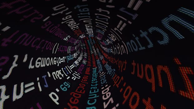 Driving through code data tunnel,Driving through code data tunnel