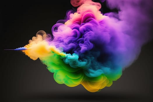 Abstract colorful ink and smoke waves