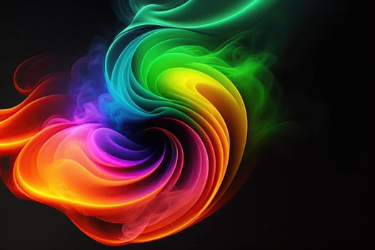 Abstract colorful ink and smoke waves