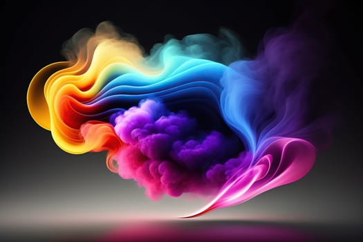 Abstract colorful ink and smoke waves