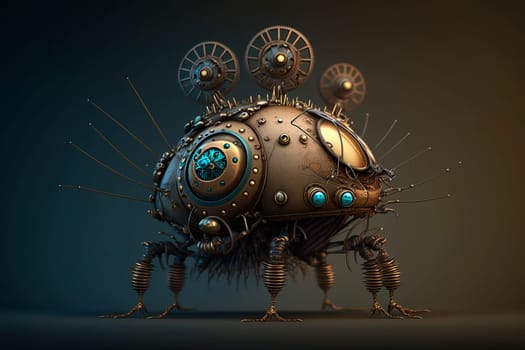generative ai illustration of steampunk creature