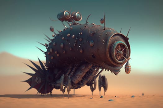 generative ai illustration of steampunk creature