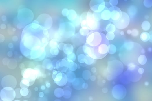 Abstract gradient of light blue turquoise dark blue white background texture with glowing circular bokeh lights. Beautiful colorful spring or summer backdrop.