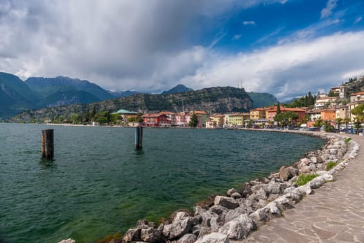 Panorama of the harbor, Lake Garda, Italy