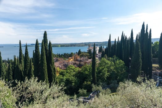 The view from the roof small old town on Lake Garda - Italy
