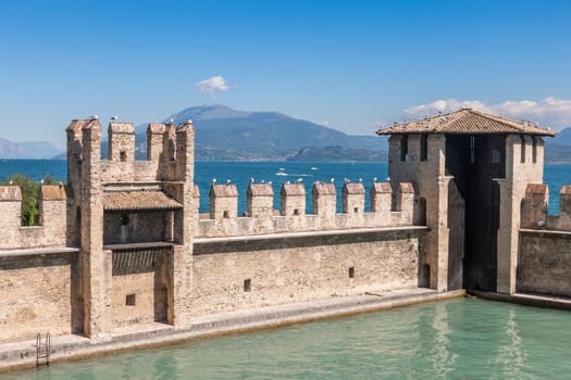 Castello Scaligero Sirmione Castle, built in XIV century, Lake Garda, Sirmione, Italy