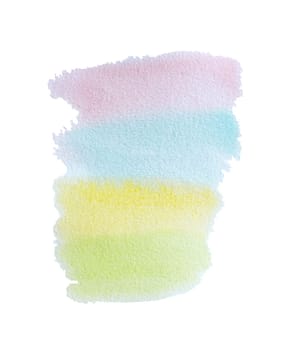 Pastel watercolor stripe hand drawn isolated on white background