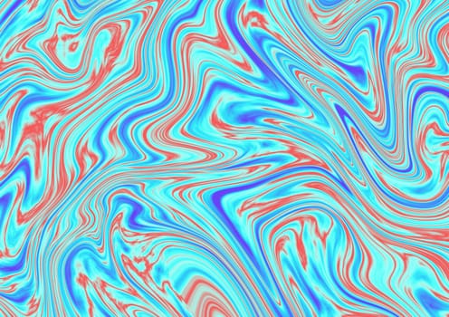 Fluid liquid marble texture background of blue, red and green color