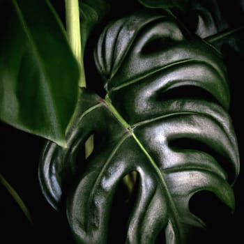 Philodendron is a large genus of flowering plants in the family Araceae, Anthurium, grown as ornamental and indoor plants. Rain forest. Green velvet, white vein, heart shape foliage, huge leaf.