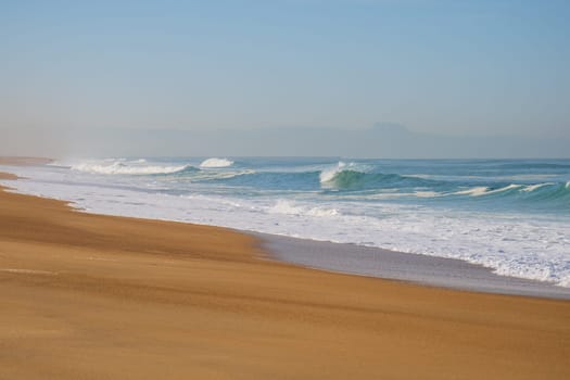 Waves breaking on the atlantic shore of Biarritz, France