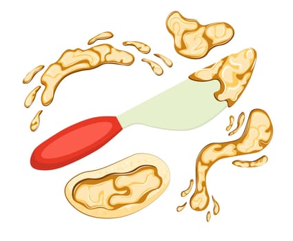 set of peanut butter elements.vector illustration isolated on white background