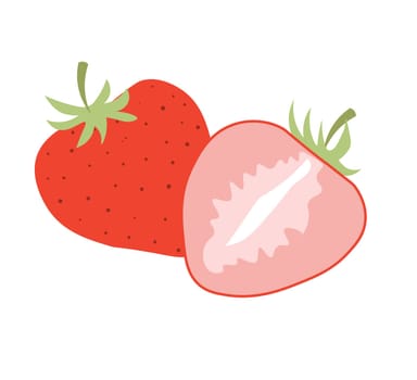 Strawberries isolated. strawberry bright childish cute style..vector illustration isolated on white background.