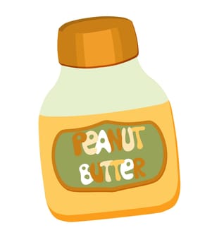 Peanut. peanut butter. jar of peanut butter.vector illustration isolated on white background.