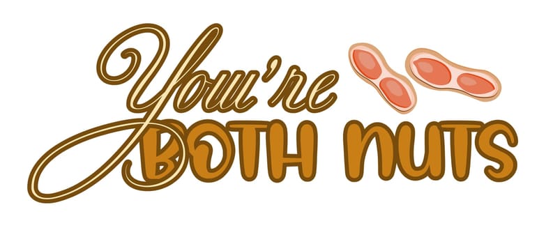 you are a both nuts.vector illustration isolated on white background.