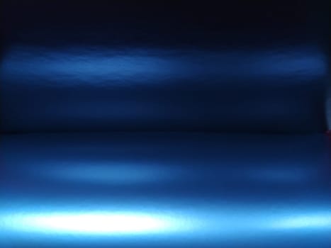 Gradient on a blue background. Horizontally folded shiny paper or foil with overflow and highlights.Mysterious radiance. Heavenly Northern Lights.Luxurious fabric. Metallic cold shine