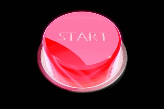 3D Illustration ,  Botton web start icon graphic push