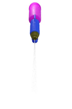 3D Illustration , Plastic water gun with water splash . CONCEPT  Songkran festival thailand .