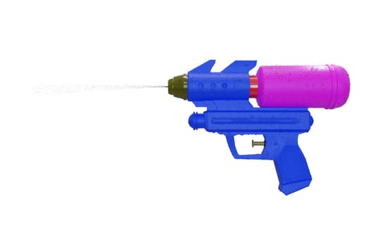 3D Illustration , Plastic water gun with water splash . CONCEPT  Songkran festival thailand .