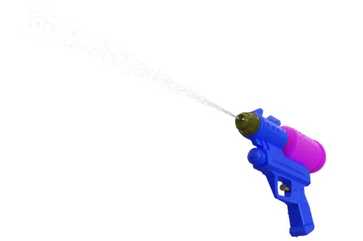 3D Illustration , Plastic water gun with water splash . CONCEPT  Songkran festival thailand .