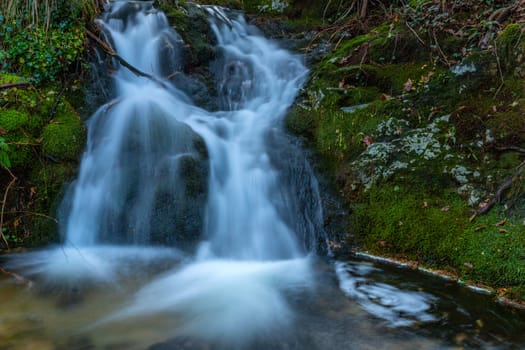 River waterfall in the portuguese national park of Geres, in the north of the country