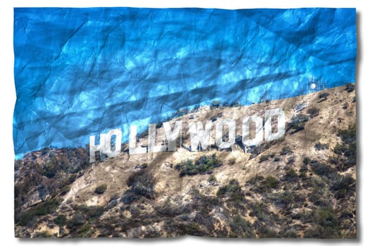Creative picture of Hollywood sign in Los Angeles - landmark photo image