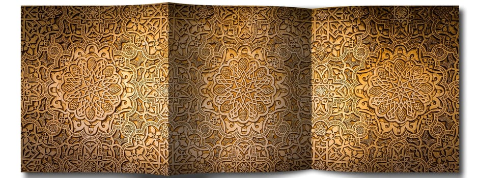 Creative picture of arabic background. Beige arab geometric decoration - retro design