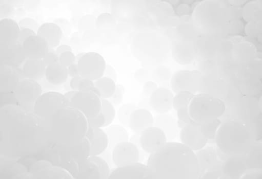 White background with flying balloons - clean design, 3d abstract realistic banner
