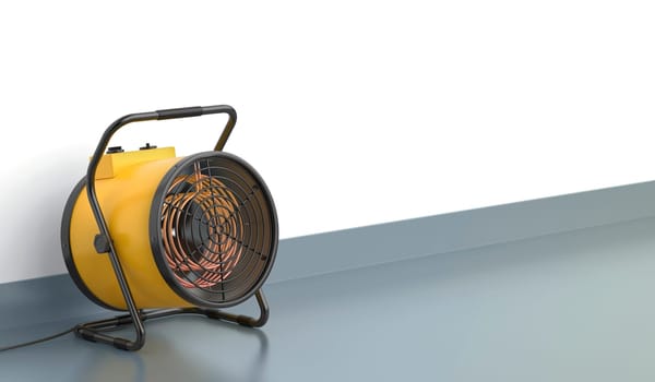 Heating the room with industrial electric fan heater